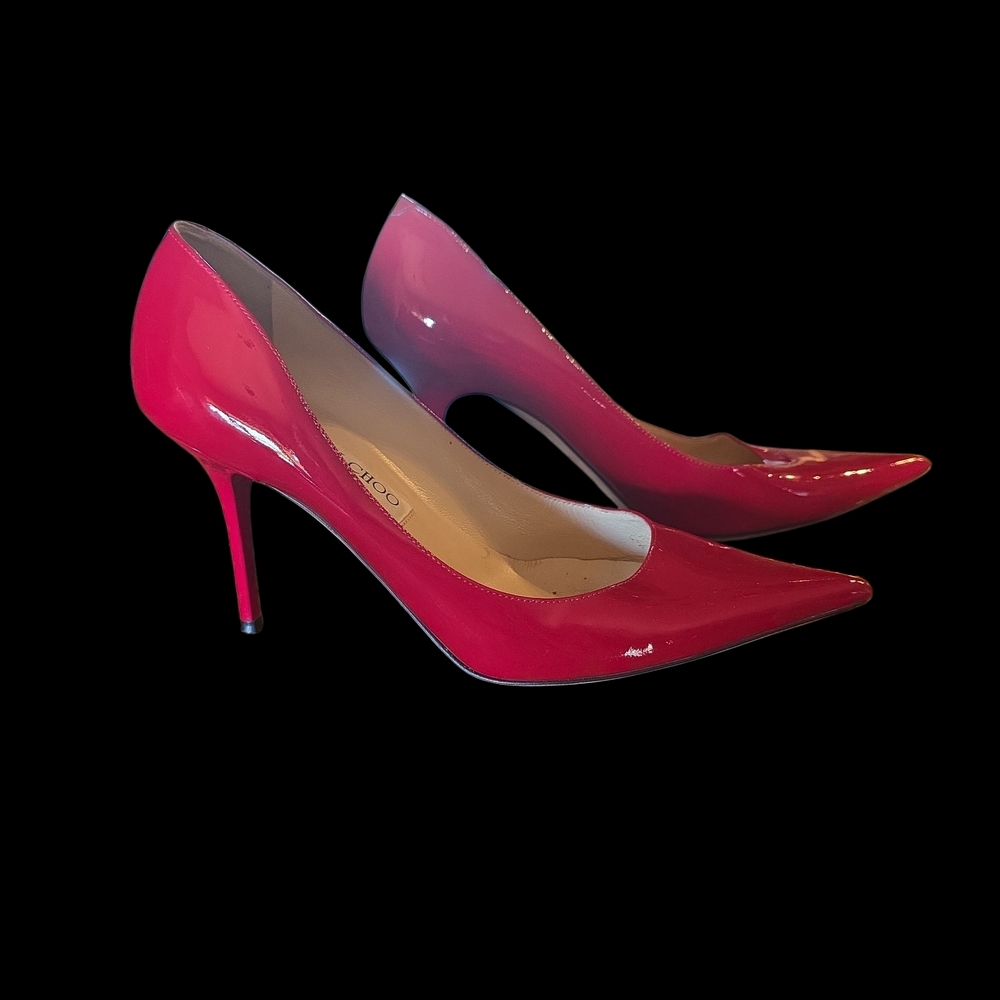 Jimmy Choo Bold Red Patent Heels - Picture 2 of 10